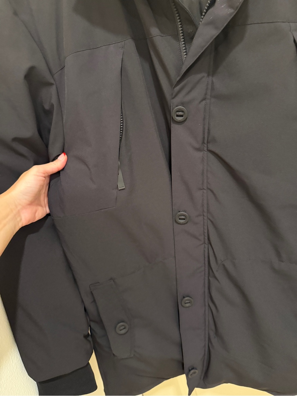 BYLT Basics Men's Large Black Hooded Parka Coat - Picture 8 of 16